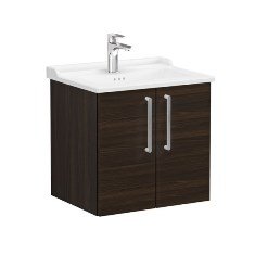 Vitra Root 68146 Lavabo Dolabı, Kapaklı, 60 cm, Ceviz, Klasik Lavabolu